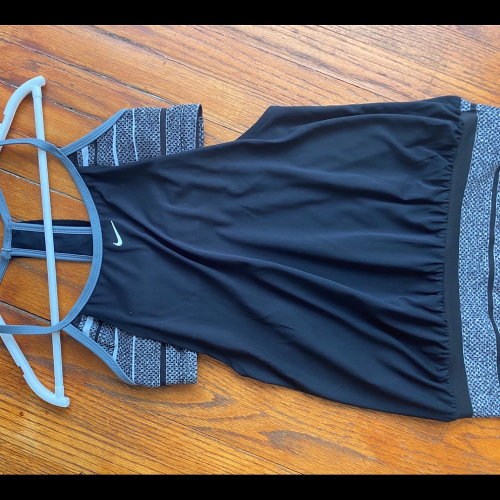 Sporty tank top with sports bra attached